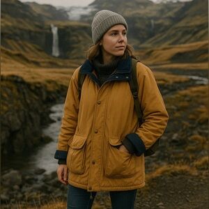 London Fog Men's Brown Full Zip Fisherman Chore Barn Jacket Size Large